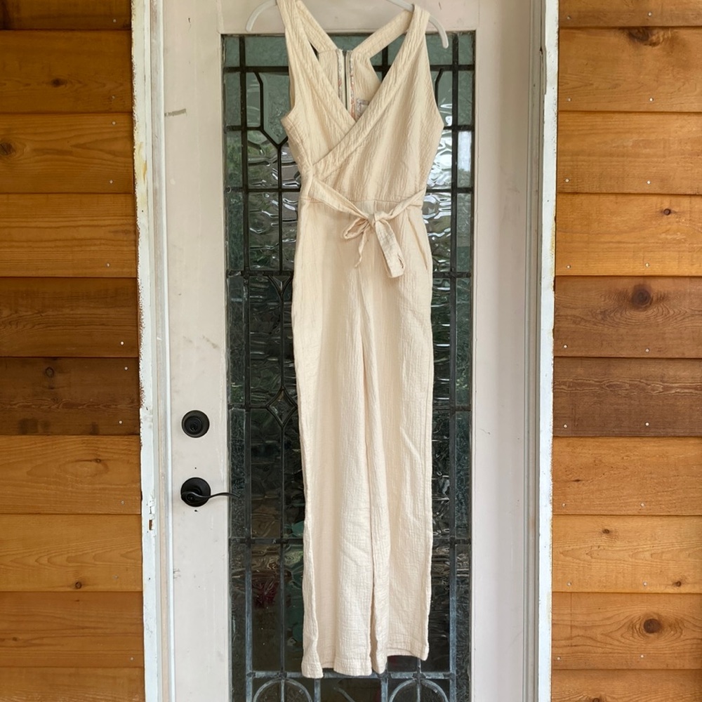 Anthropologie ivory jumpsuit